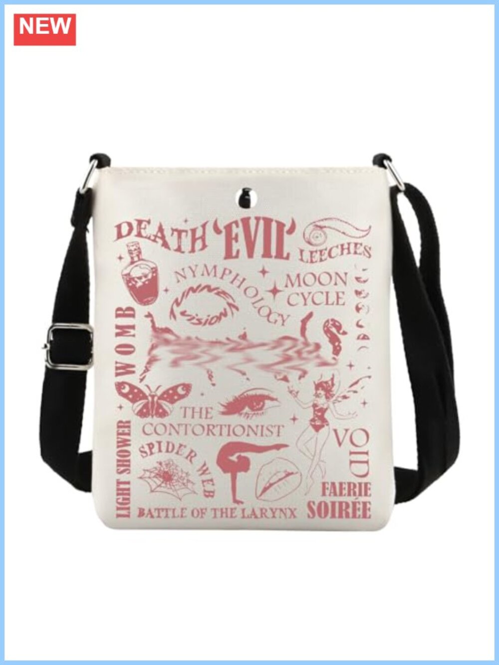 Canvas Crossbody Bag Music Fan Gift Singer Tour Shoulder Pouch